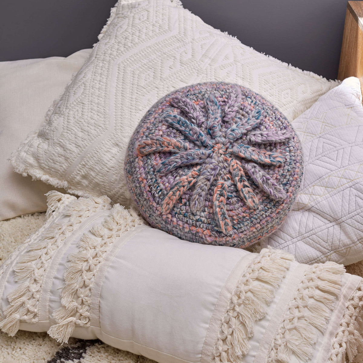 Crochet Pillow made in Red Heart Collage Yarn