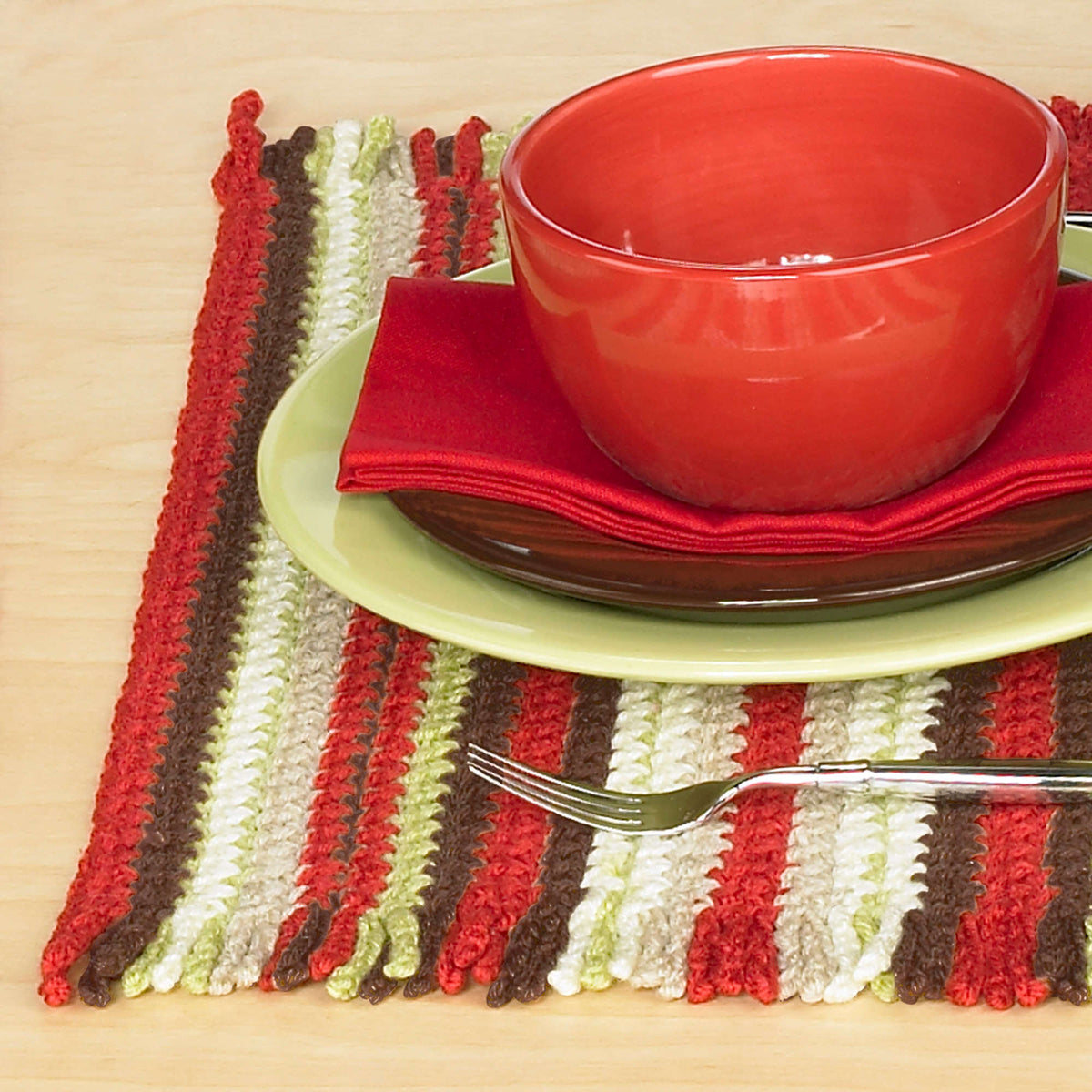 Crochet Placemat made in Red Heart Super Saver Yarn