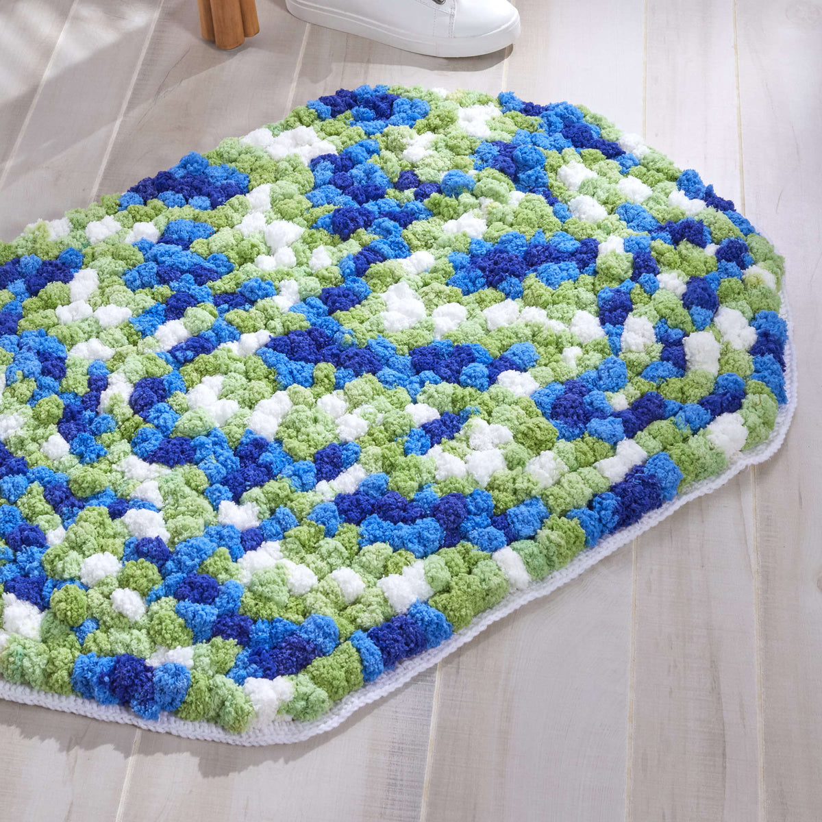 Crochet Rug made in Red Heart Pomp-a-Doodle Yarn