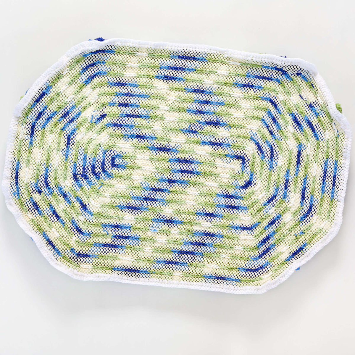 Red Heart Rug Patterns Free Easy Red Heart Trendy Oval Pompom Rug Crochet Pattern | Yarnspirations