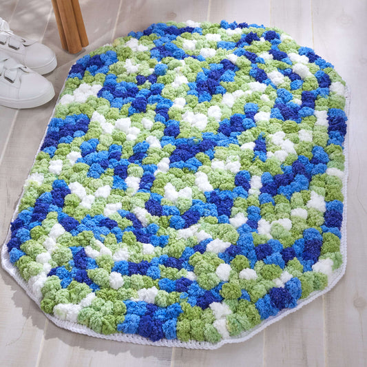 Crochet Rug made in Red Heart Pomp-a-Doodle Yarn