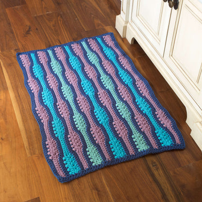 Red Heart Crochet Textured Waves Rug Crochet Rug made in Red Heart Super Saver Yarn