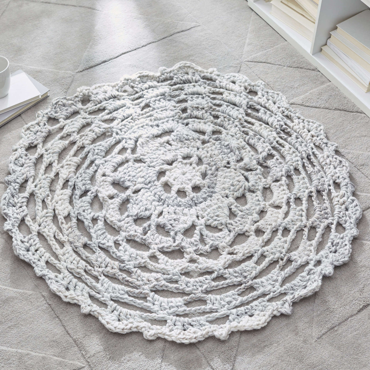 Crochet Rug made in Red Heart Collage Yarn