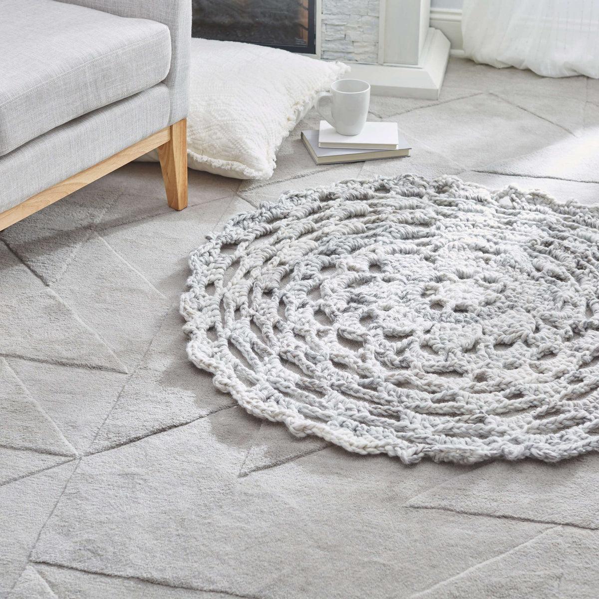 Crochet Rug made in Red Heart Collage Yarn