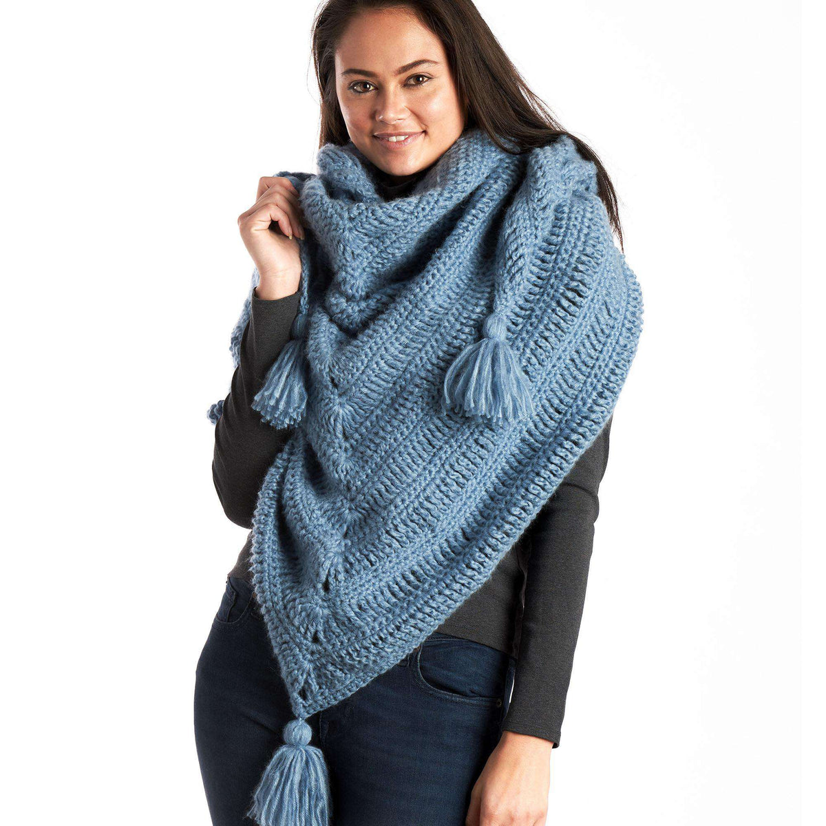 Crochet Shawl made in Red Heart Super Saver yarn