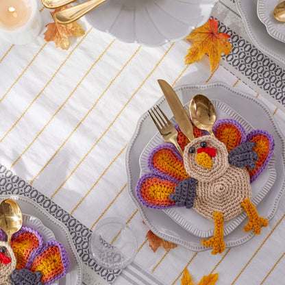 Red Heart Crochet Let's Talk Turkey Silverware Holder Crochet Holder made in Red Heart Super Saver Yarn