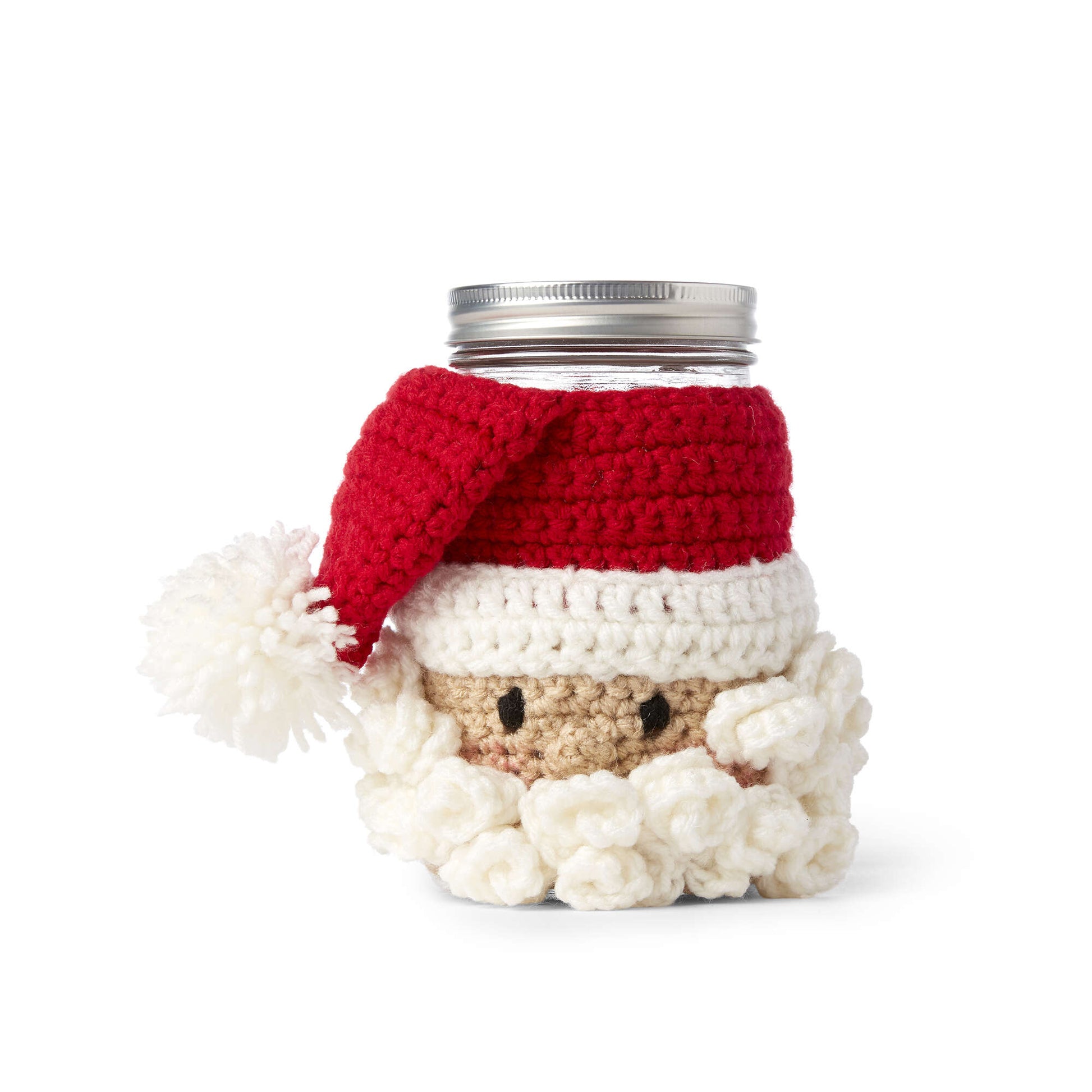 Free Red Heart Crochet Santa Candy Jar Pattern