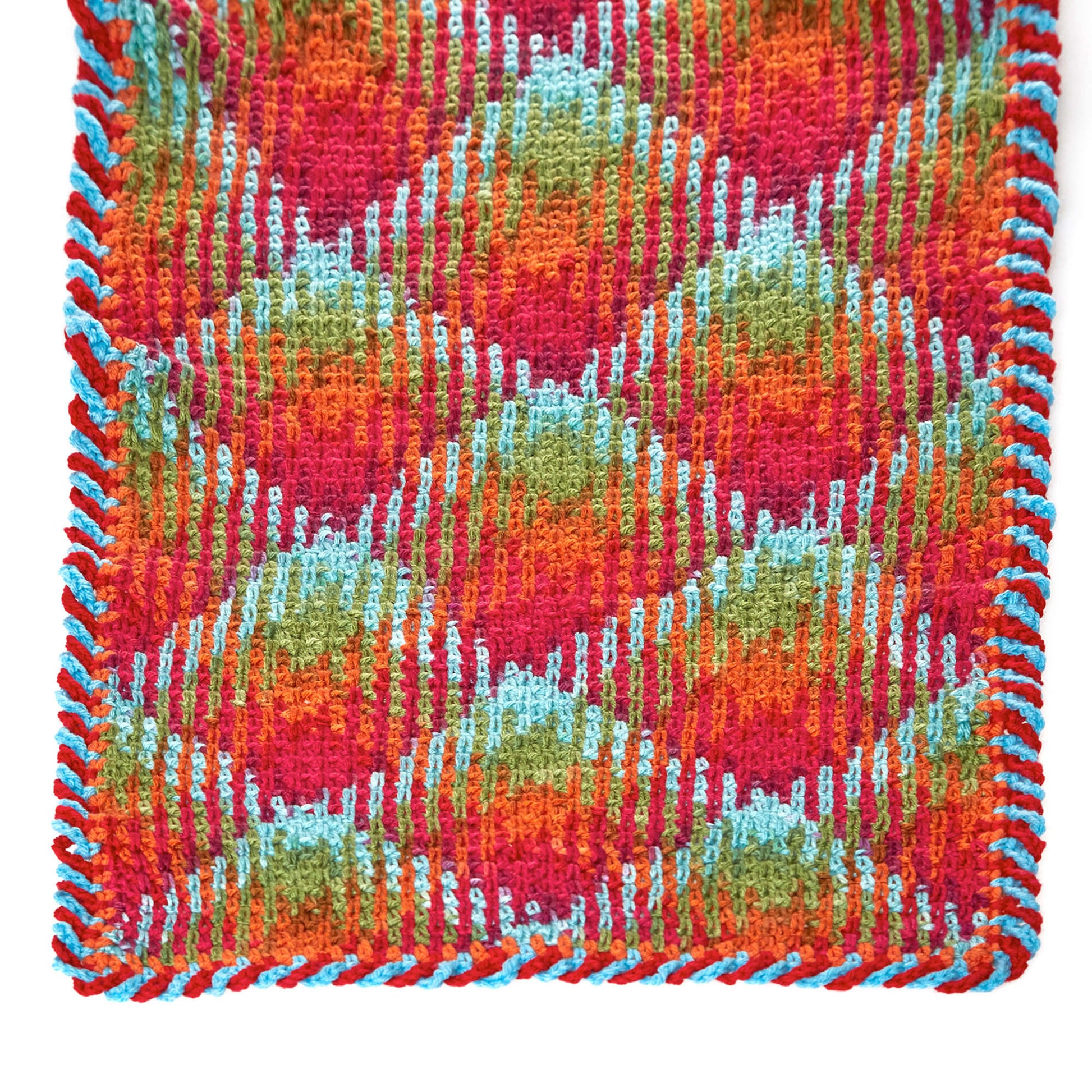 Free Red Heart Crochet Planned Pooling Argyle Table Runner Pattern