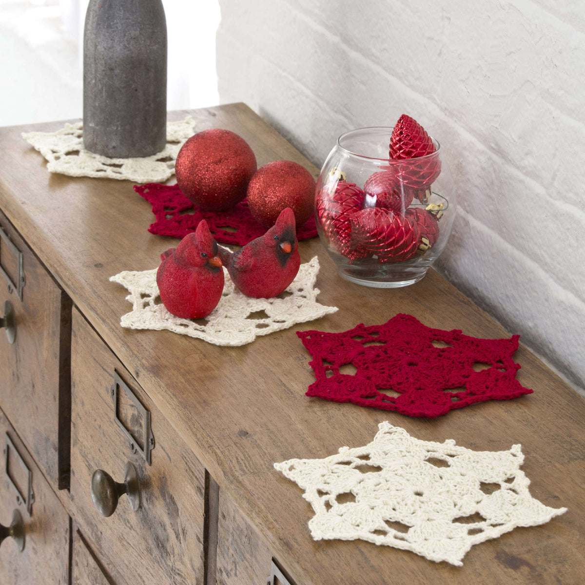 Crochet Doily made in Red Heart Luster Sheen Yarn