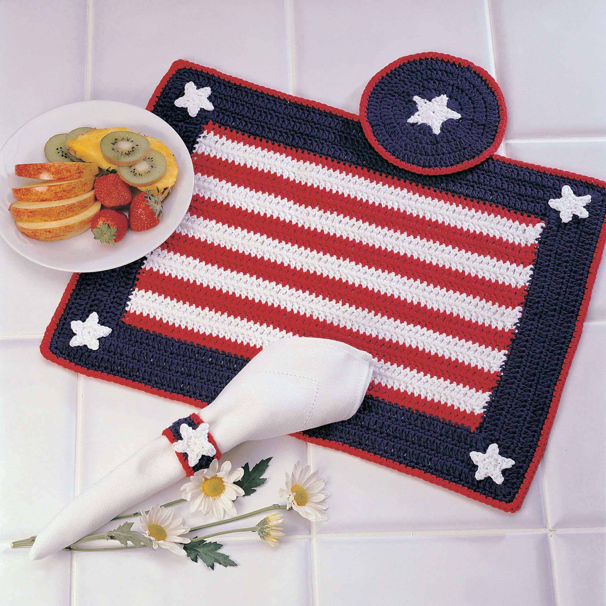 Free Red Heart Crochet Americana Place Setting Pattern