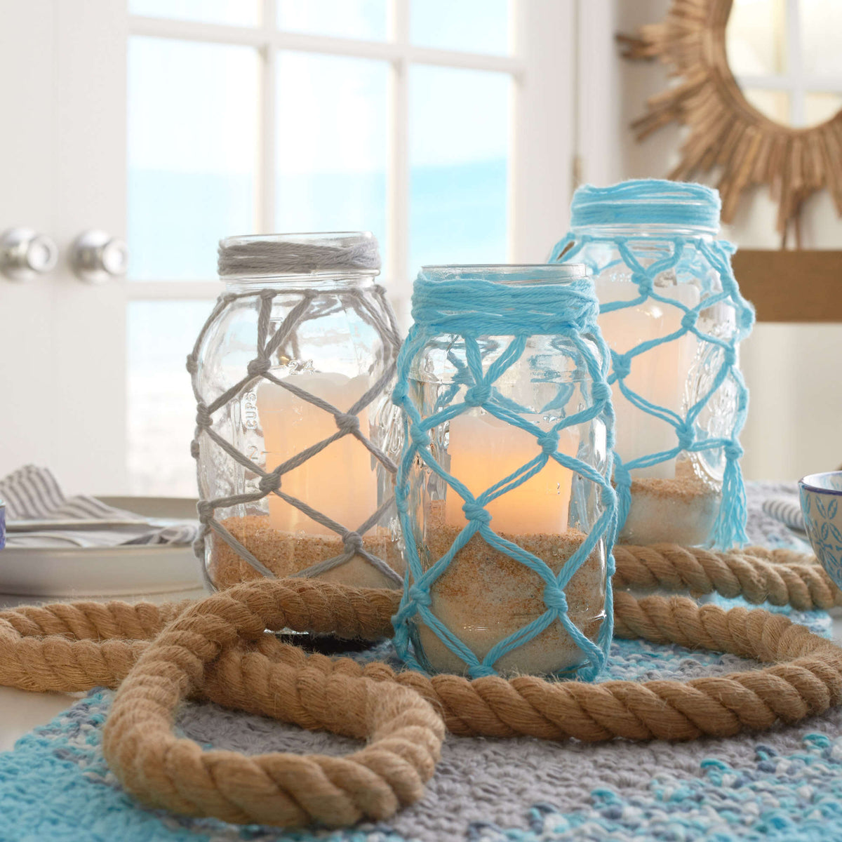 Crochet Runner made in Red Heart Scrubby Smoothie Yarn