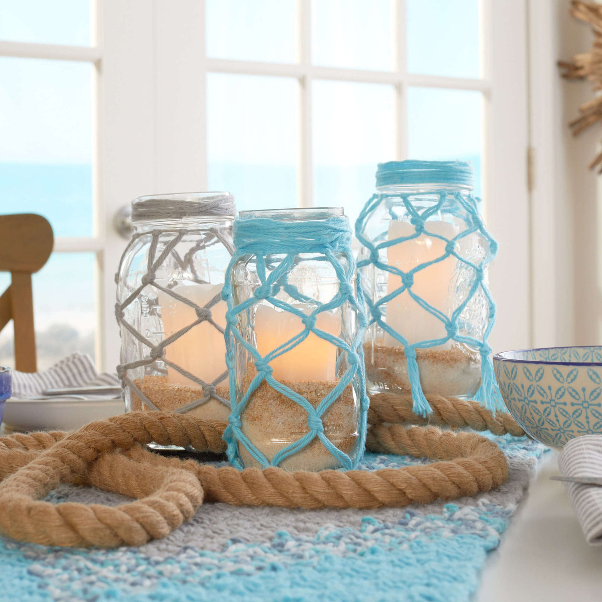 Crochet Runner made in Red Heart Scrubby Smoothie Yarn