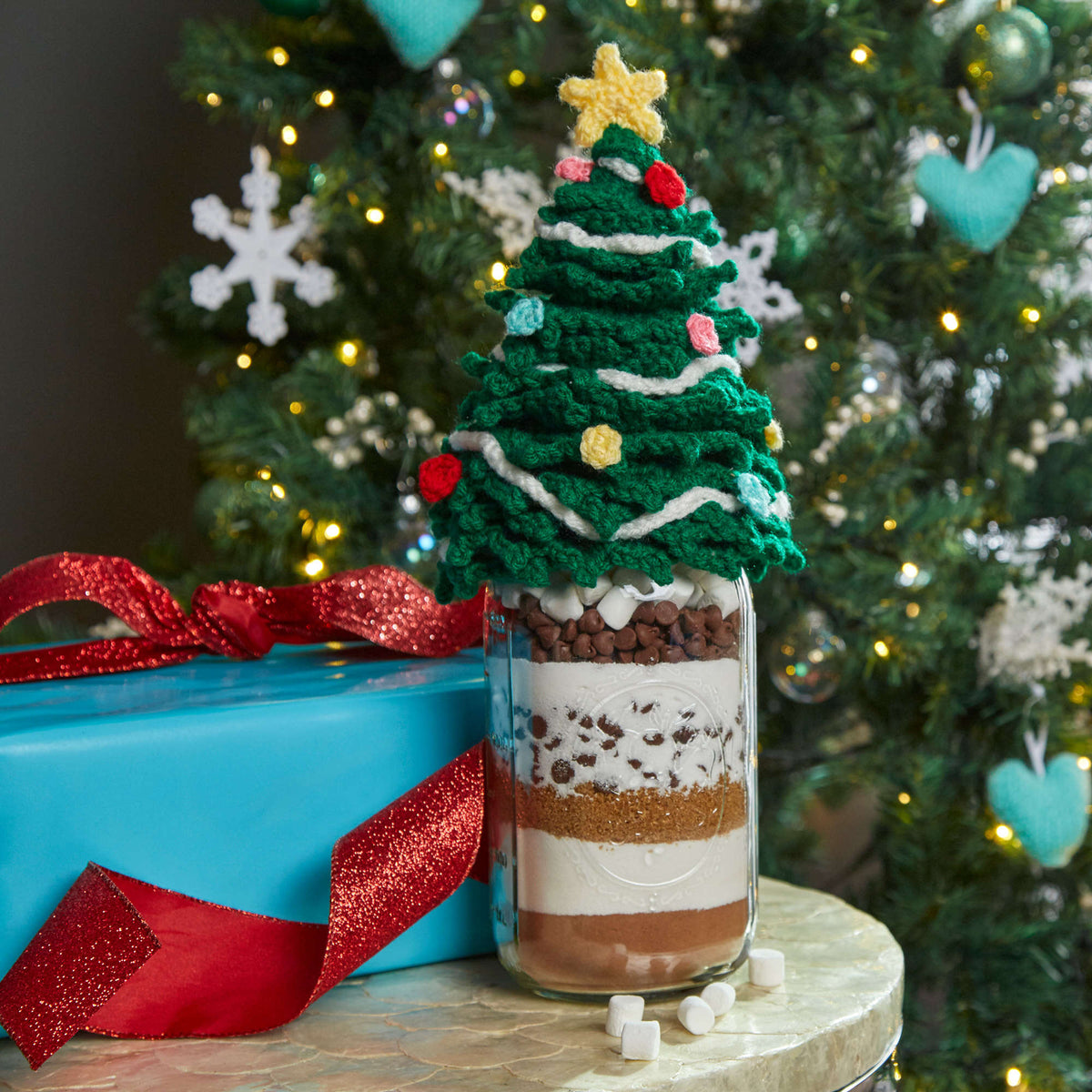 Crochet Topper made in Red Heart Super Saver Yarn