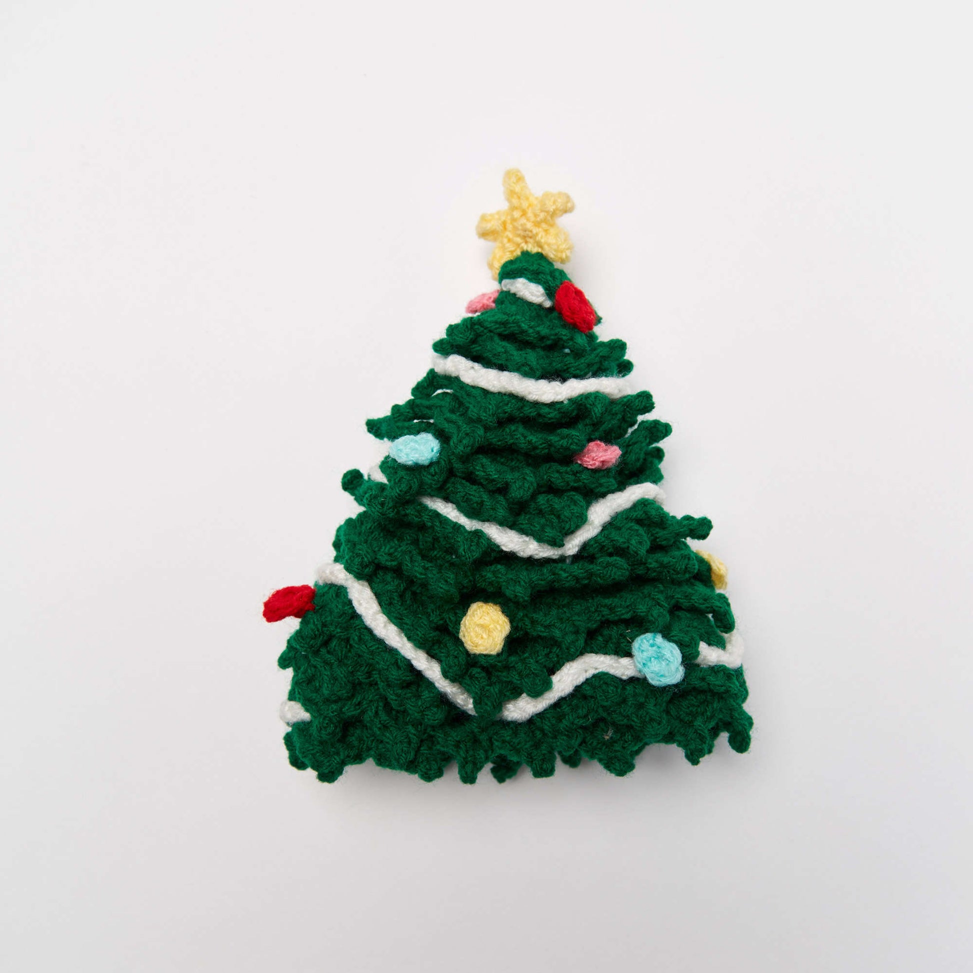 Free Red Heart Crochet Christmas Tree Jar Topper Pattern
