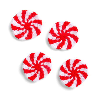 Red Heart Crochet Peppermint Coasters Crochet Coaster made in Red Heart Super Saver yarn