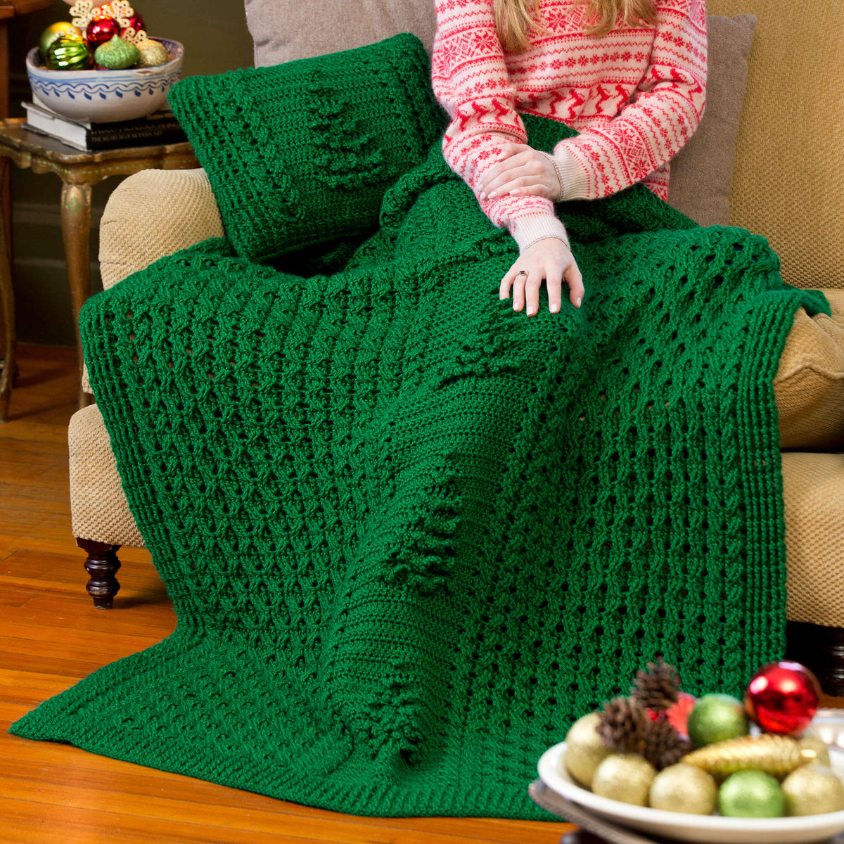 Crochet Pillow made in Red Heart Soft Yarn