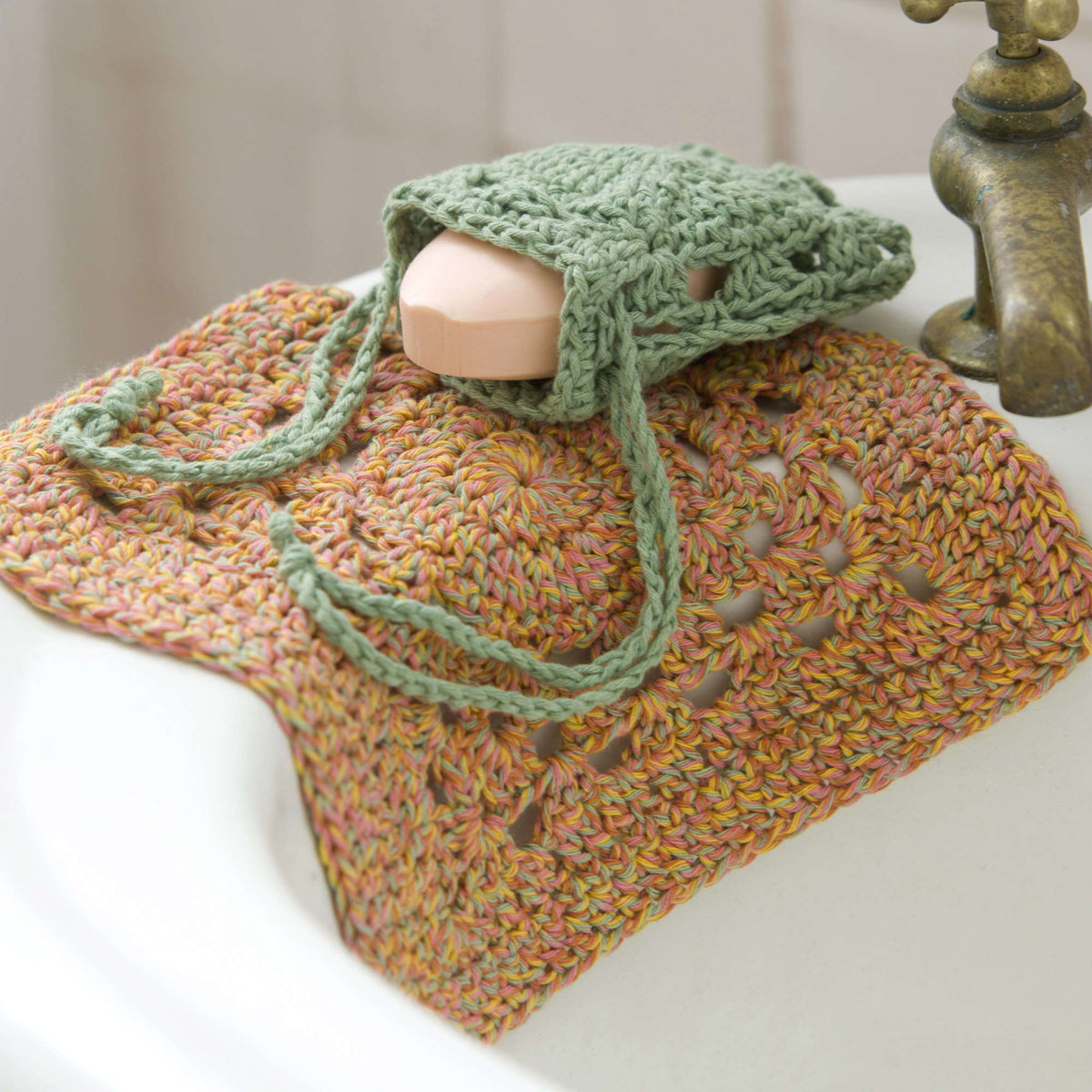 Crochet Set made in Red Heart Eco-Cotton Blend Yarn