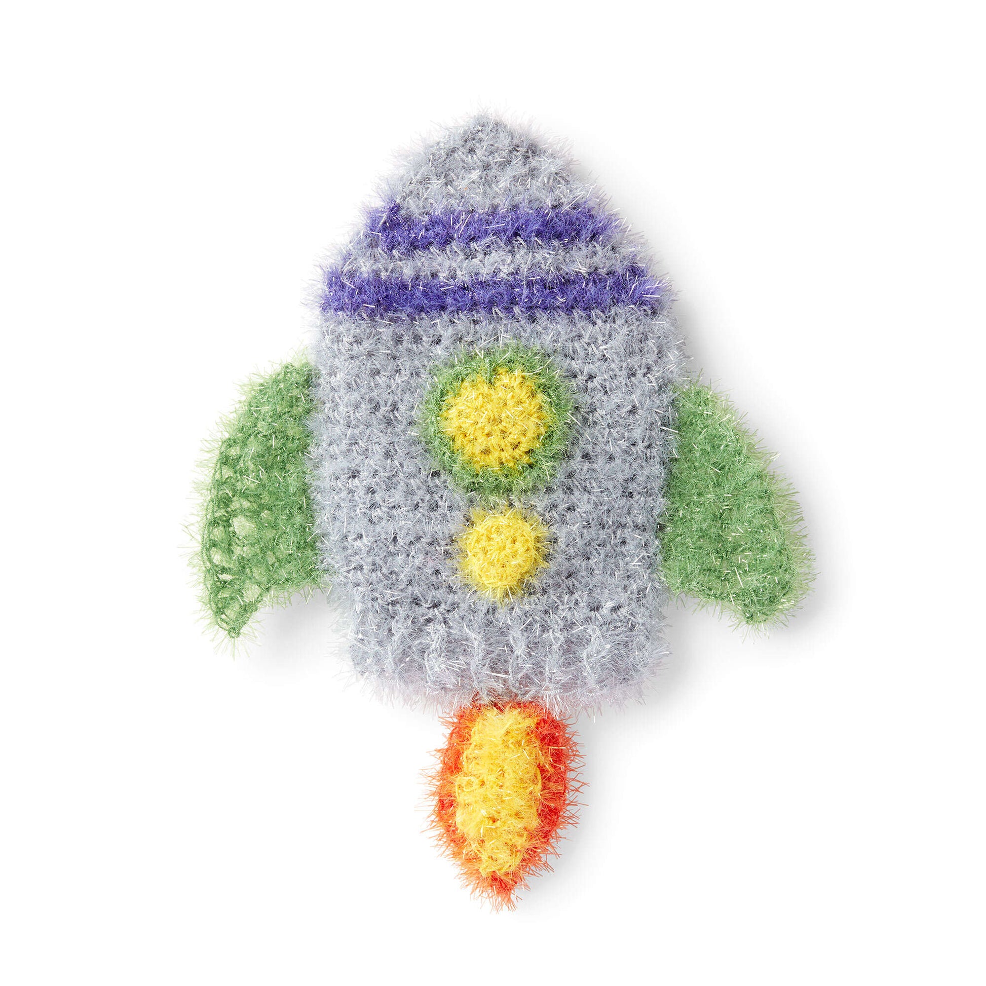 Free Easy Red Heart Rocket Ship Scrubby Crochet Pattern | Yarnspirations