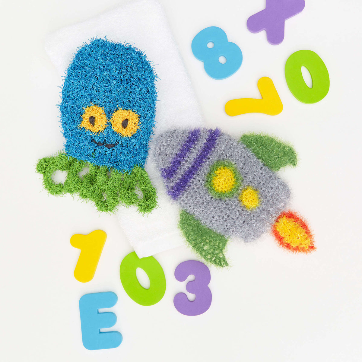 Crochet Mitt made in Red Heart Scrubby Yarn