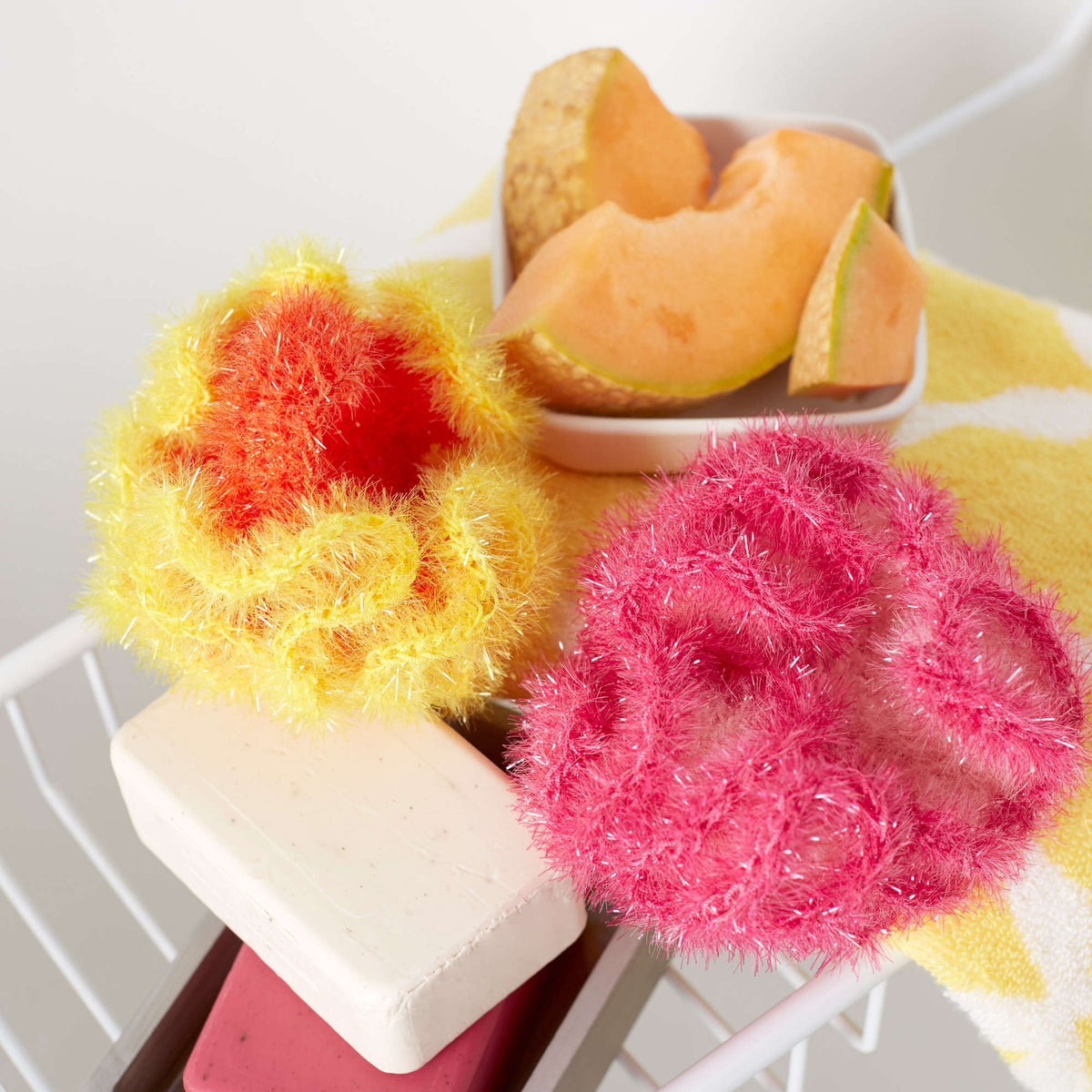 Crochet Scrubby made in Red Heart Scrubby Sparkle Yarn