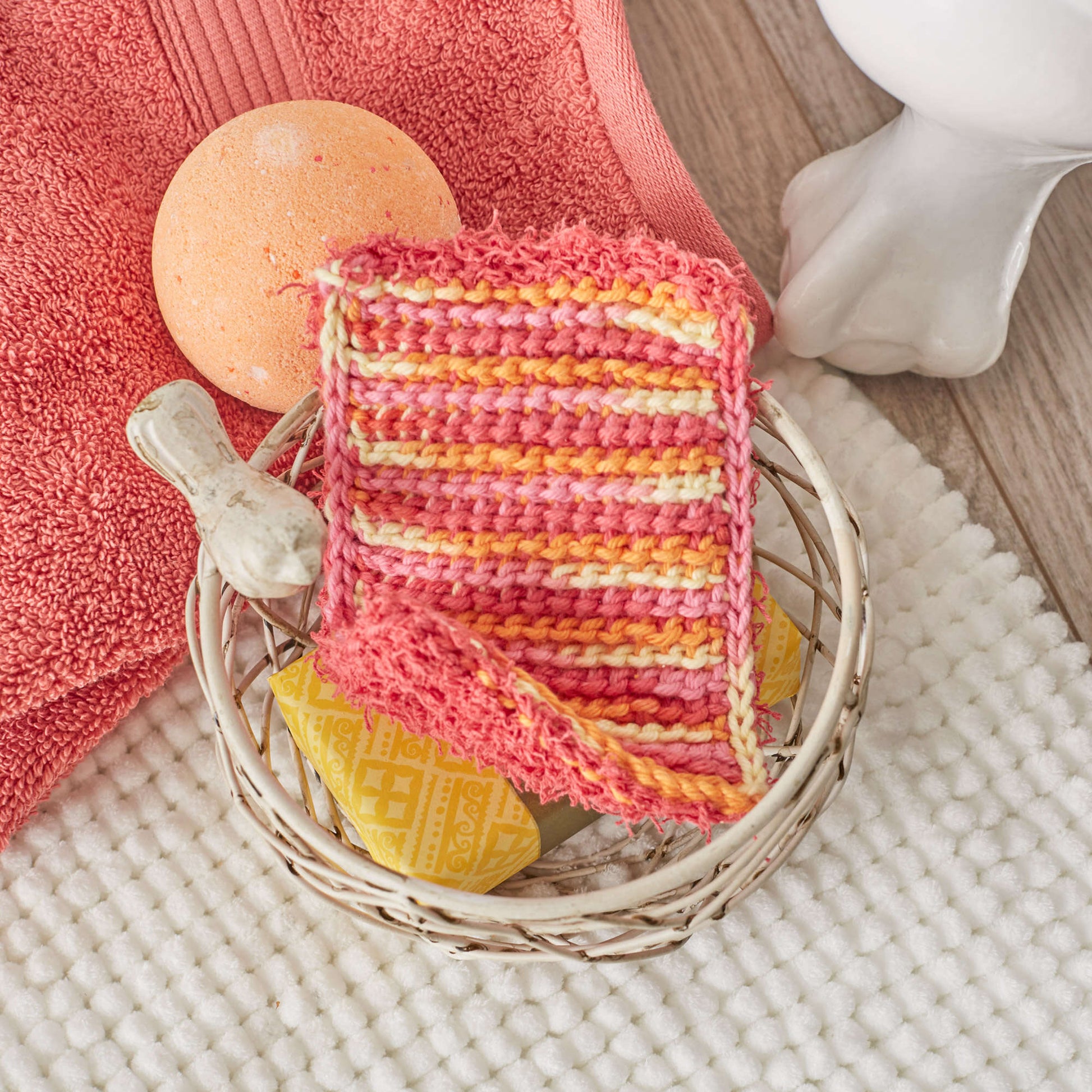 Free Red Heart Crochet Tunisian Two-Texture Scrubby Pattern
