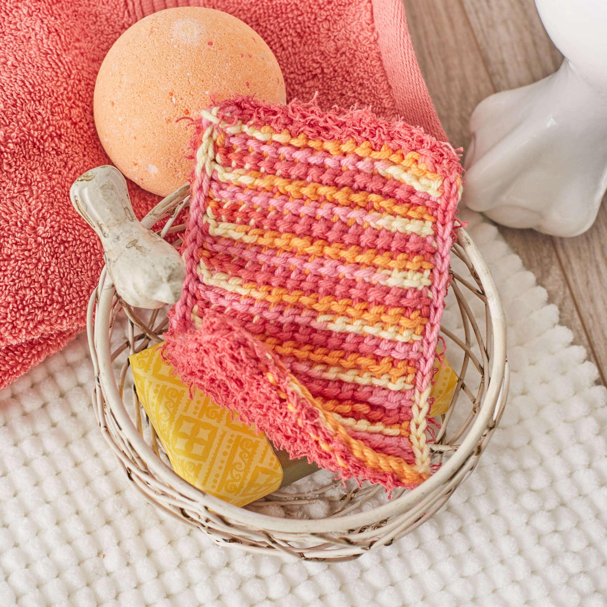 Free Red Heart Crochet Tunisian Two-Texture Scrubby Pattern
