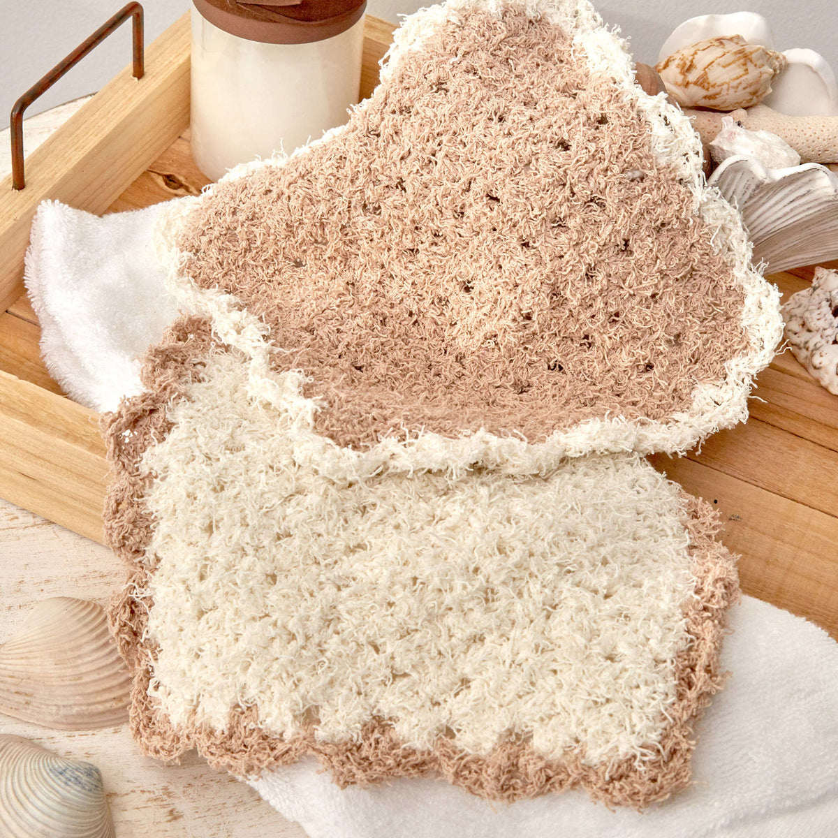 Crochet Dishcloth made in Red Heart Scrubby Cotton Yarn