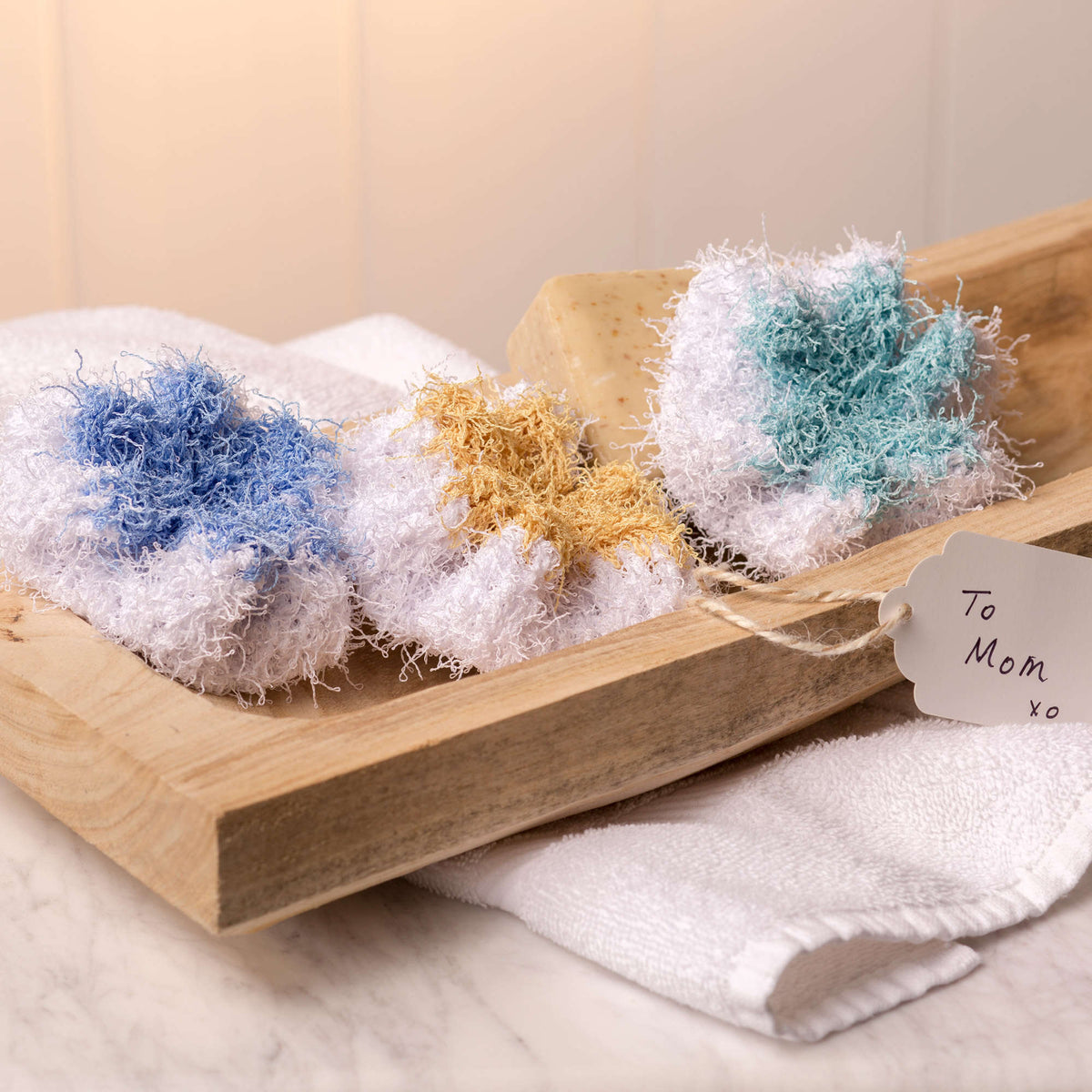 Crochet Pouf made in Red Heart Scrubby Yarn