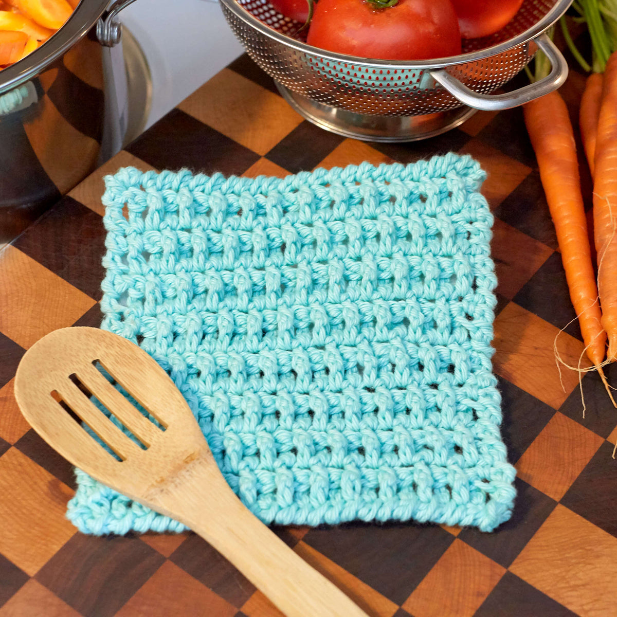 Crochet Dishcloth made in Red Heart Scrubby Smoothie Yarn