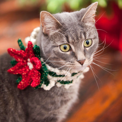 Red Heart Crochet Holiday Cat Collar Red Heart Crochet Holiday Cat Collar