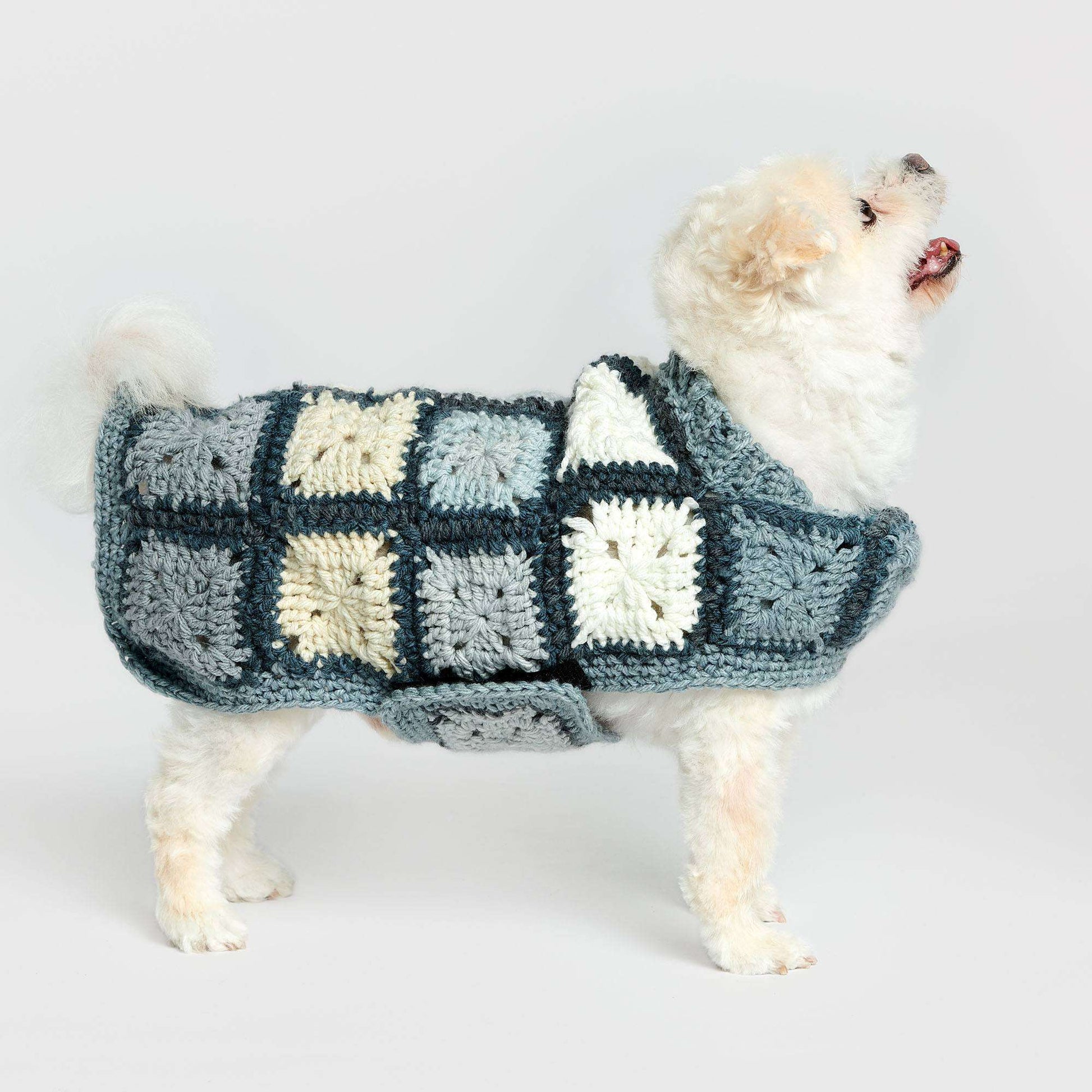 Free Red Heart Crochet Granny Motif Dog Coat Pattern