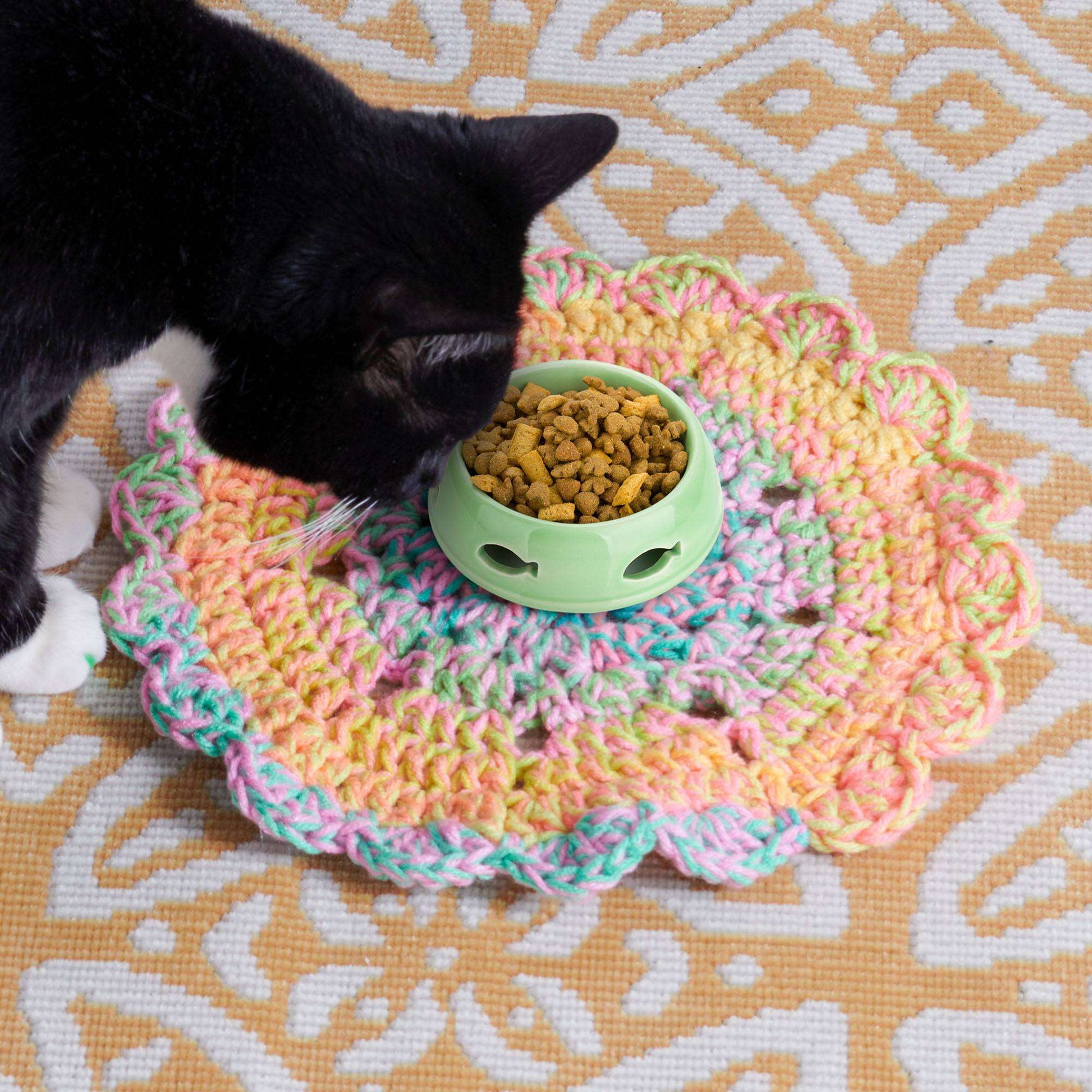 Free Red Heart Crochet Pet Dish Doily Pattern