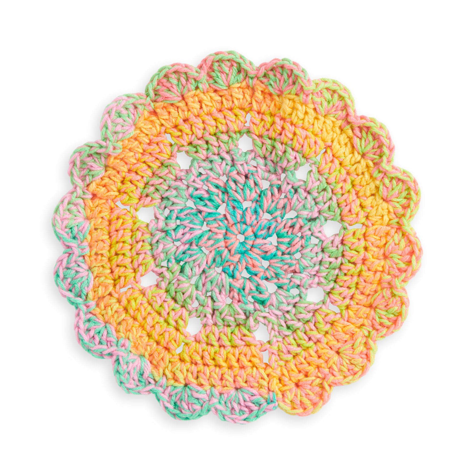 Free Red Heart Crochet Pet Dish Doily Pattern