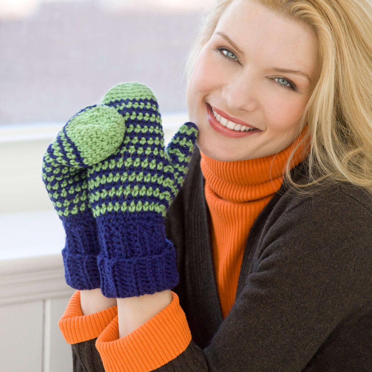 Crochet Mittens made in Red Heart Super Saver Yarn