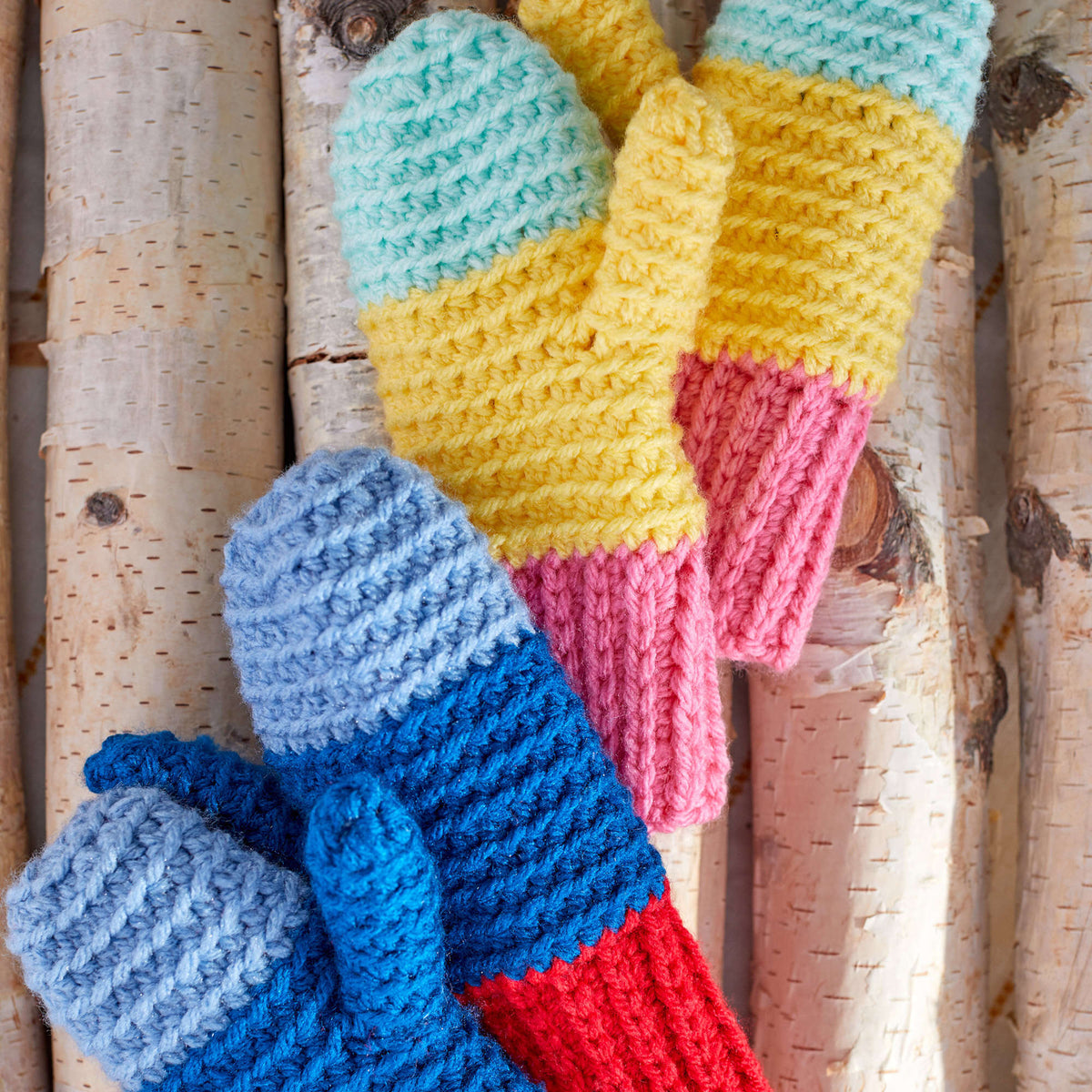 Crochet Mittens made in Red Heart With Love Yarn