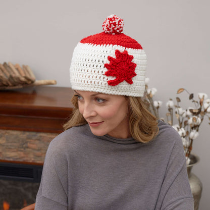 Red Heart Crochet Adult Maple Leaf Hat Crochet Hat made in Red Heart Super Saver Yarn