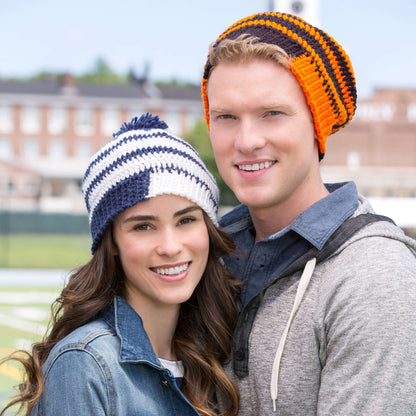 Red Heart Crochet Fired Up! Slouchy Beanies Crochet Beanie made in Red Heart Team Spirit Yarn