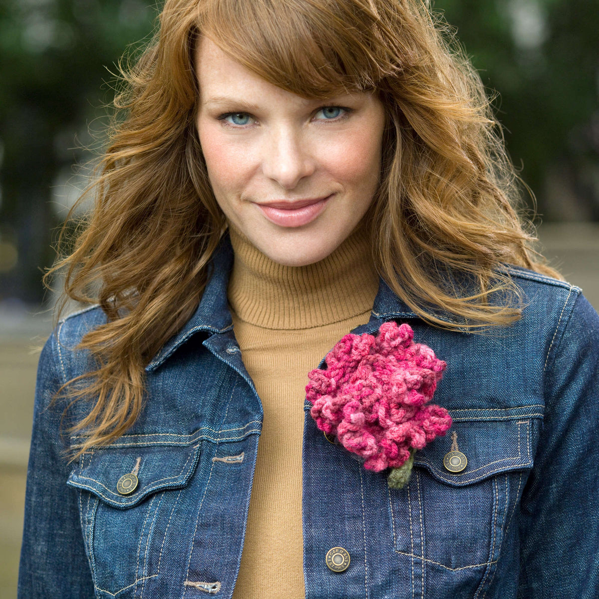 Knit Floral Flair made in Red Heart Chunky Yarn