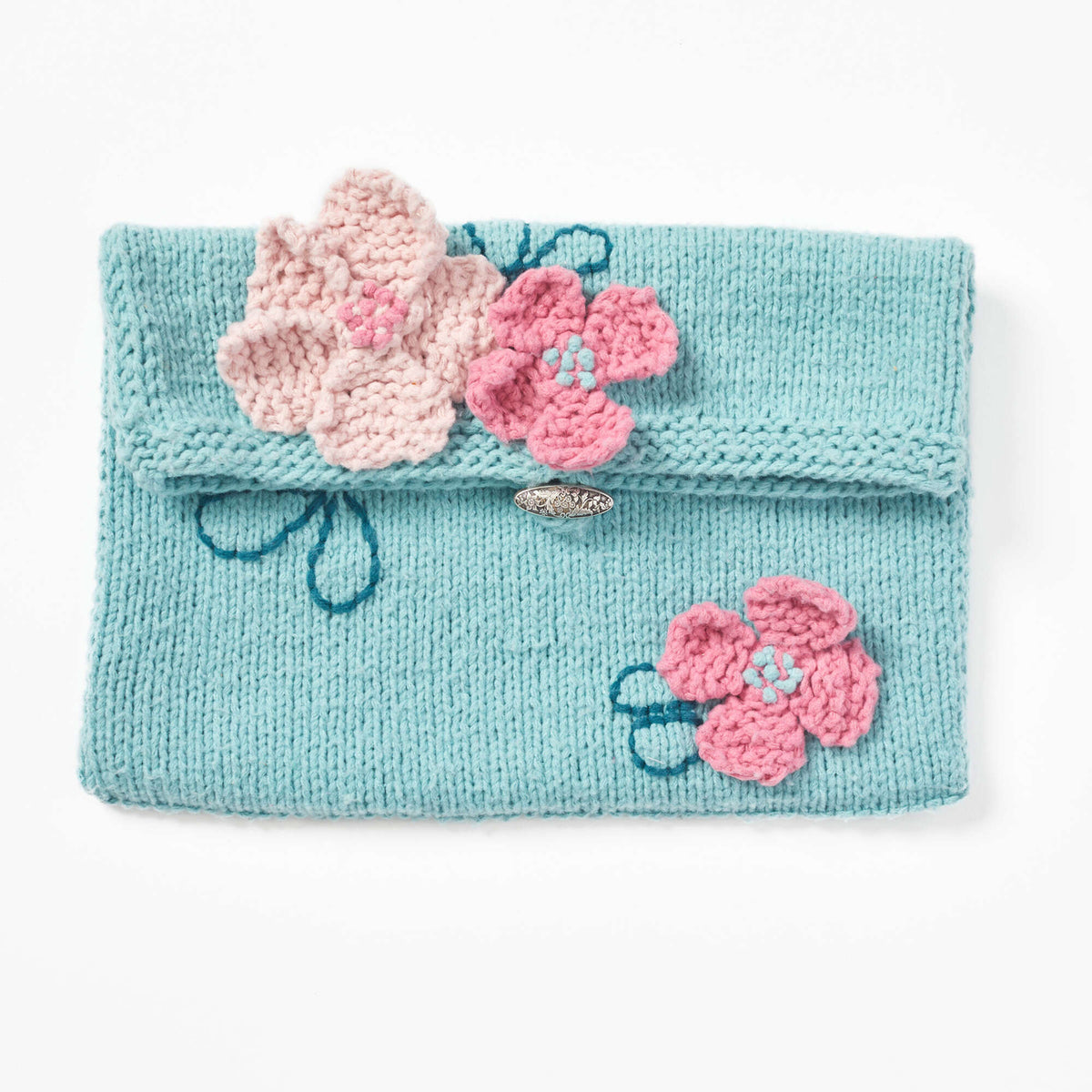 Knit Clutch made in Red Heart Amore Yarn