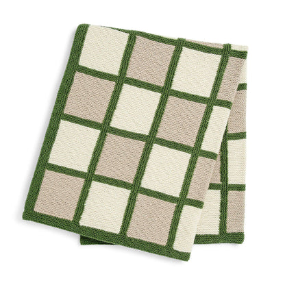 Red Heart Knit Checkerboard Garter Blanket Knit Blanket made in Red Heart Super Saver yarn