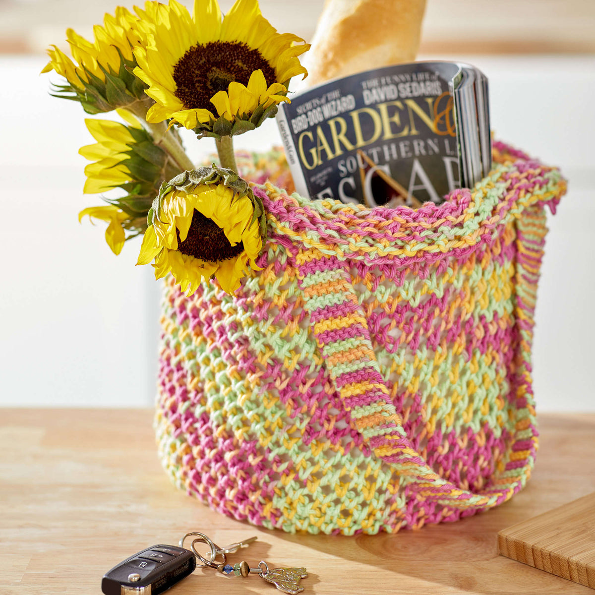Knit Bag made in Red Heart Scrubby Smoothie Yarn