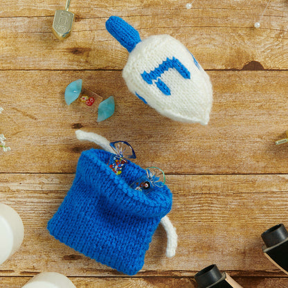 Red Heart Knit Gelt Bag and Dreidel Single Size