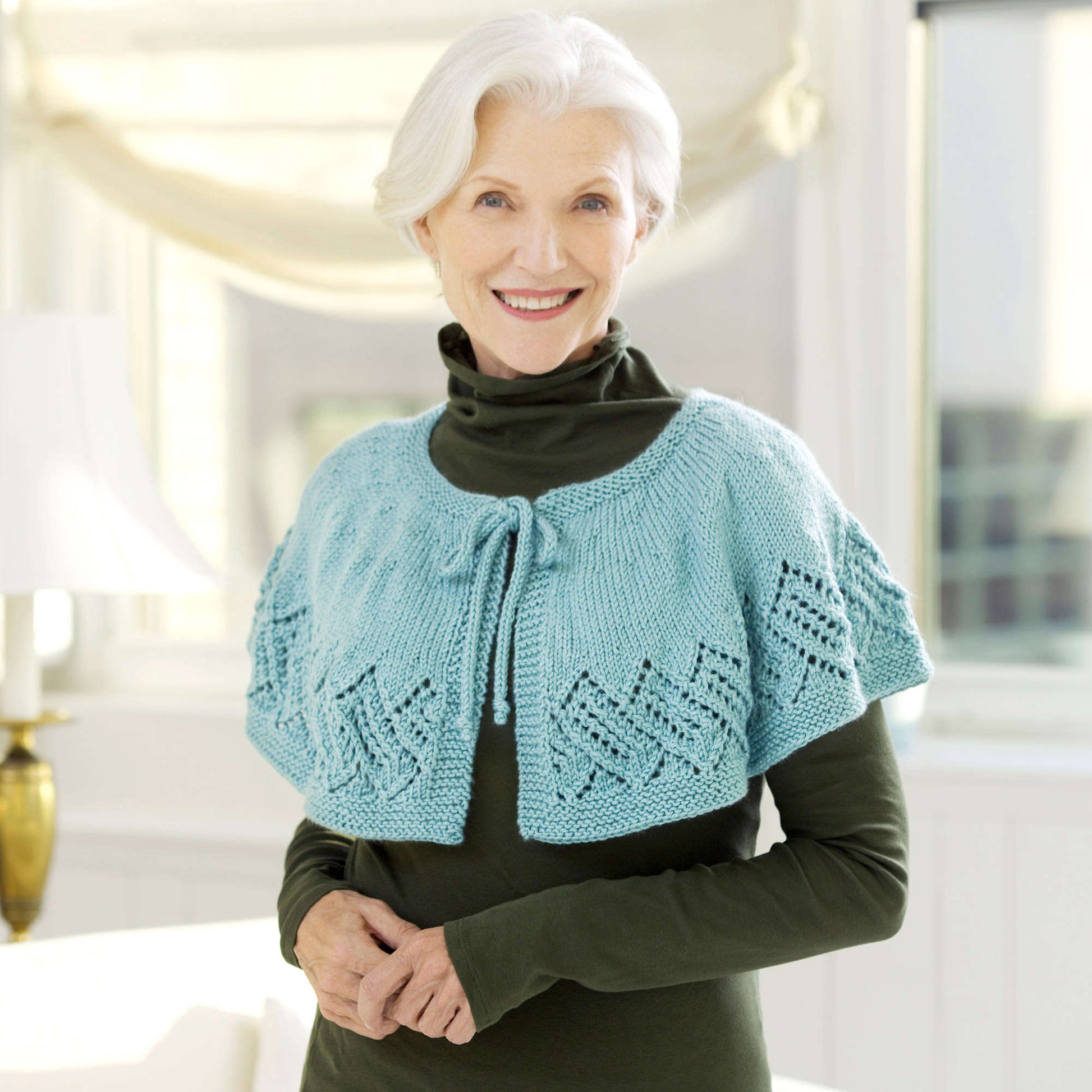 Free Red Heart Lacy Knit Capelet Pattern