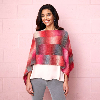 Red Heart Bargello Knit Poncho Knit Poncho made in Red Heart Unforgettable Yarn