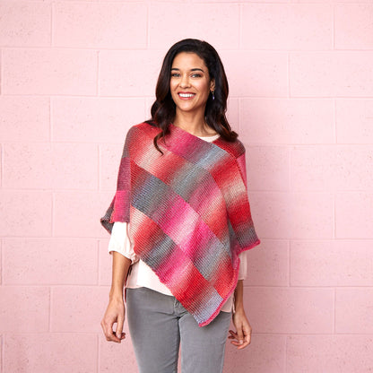 Red Heart Bargello Knit Poncho Knit Poncho made in Red Heart Unforgettable Yarn