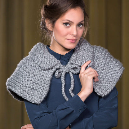 Red Heart Knit Artisan Capelet Knit Capelet made in Red Heart Grande Yarn