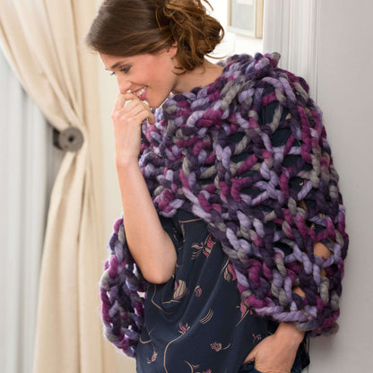 Red Heart Knit Quick to Warm Poncho Knit Poncho made in Red Heart Boutique Yarn