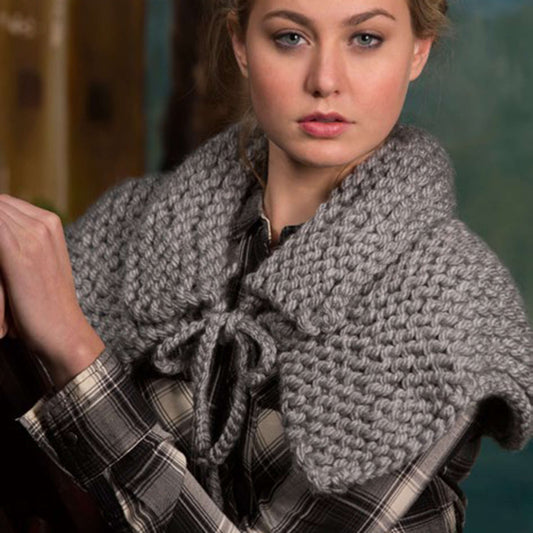 Knit Capelet made in Red Heart Grande Yarn