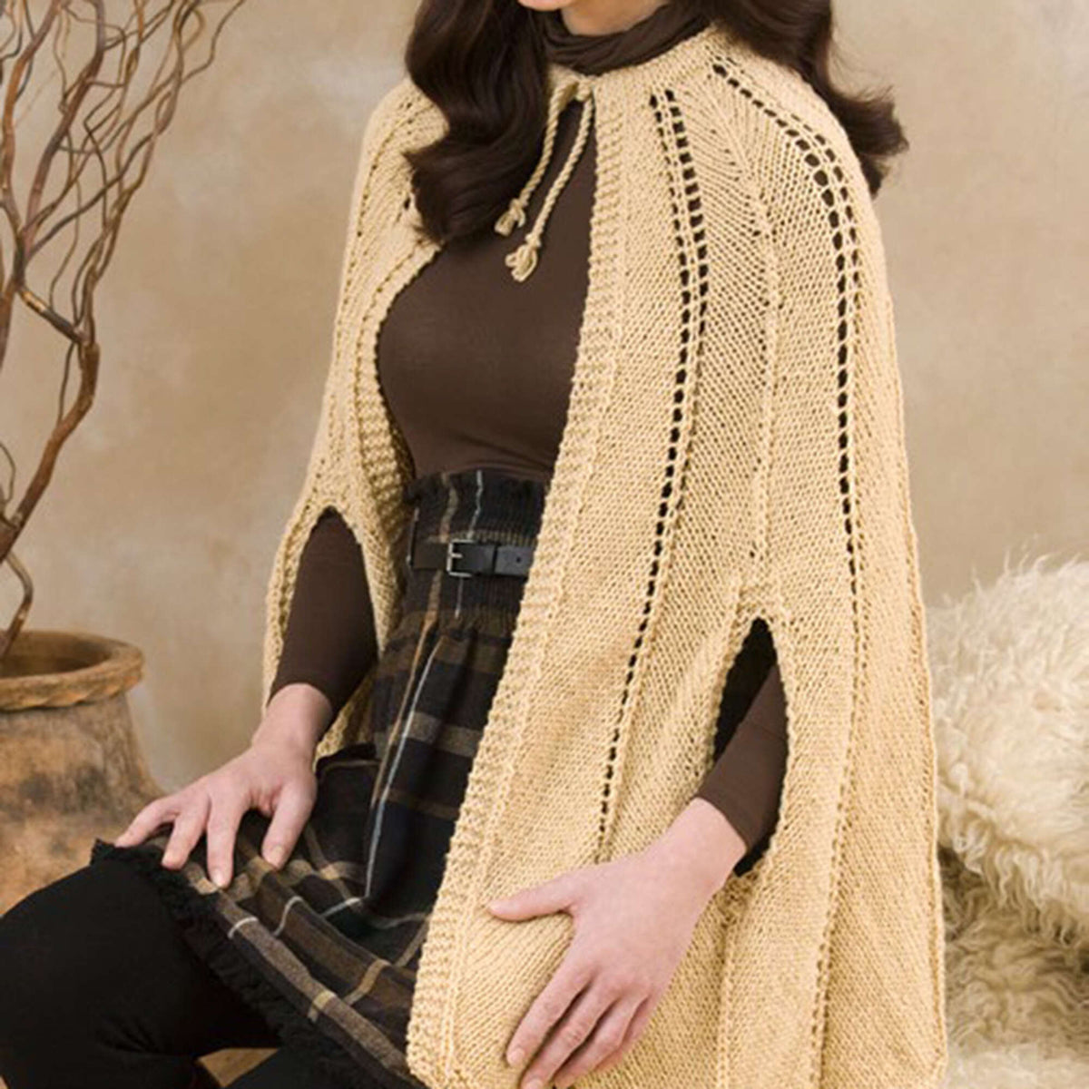 Knit Cape made in Red Heart Super Saver Yarn