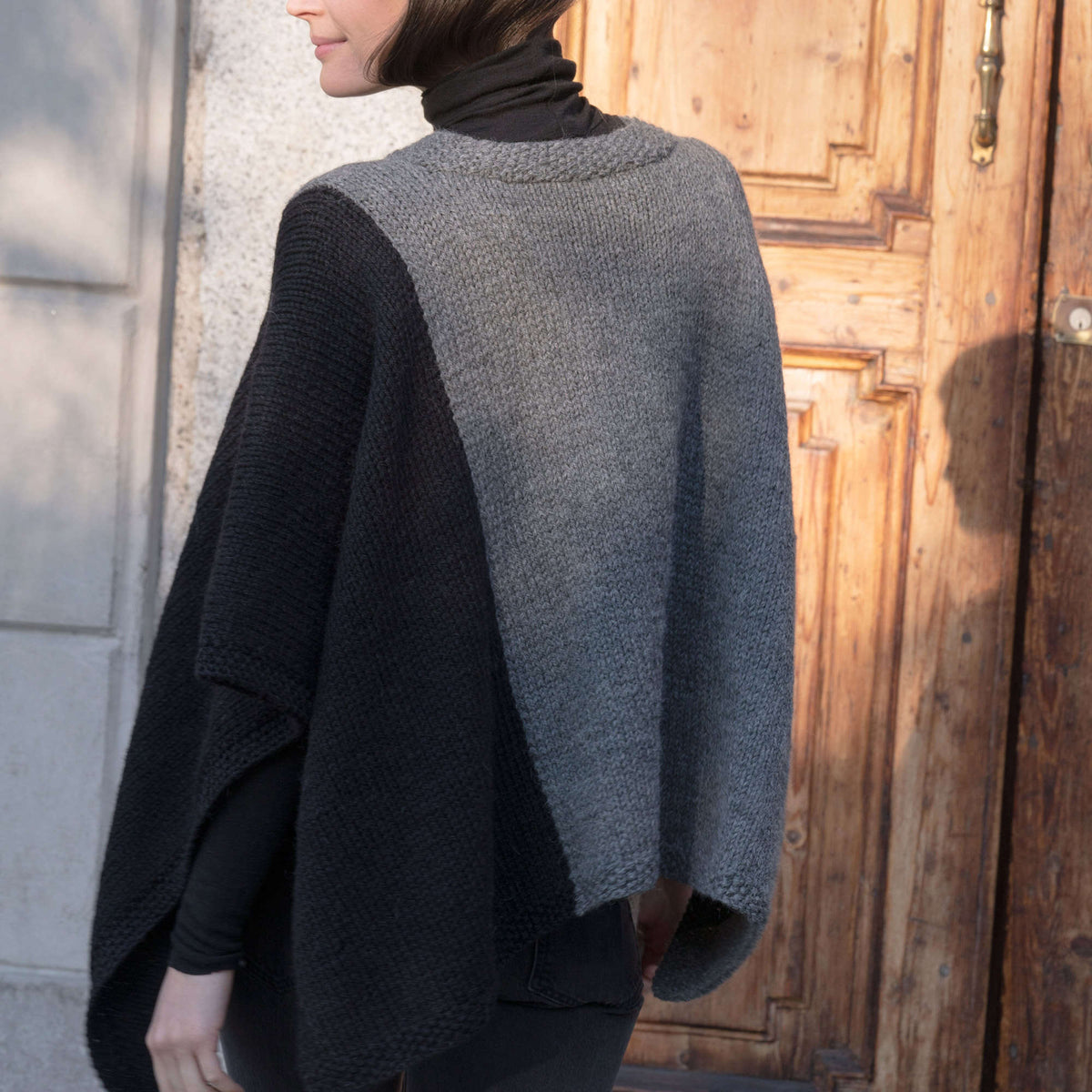 Knit Poncho made in Red Heart An Italian Story Vera Yarn